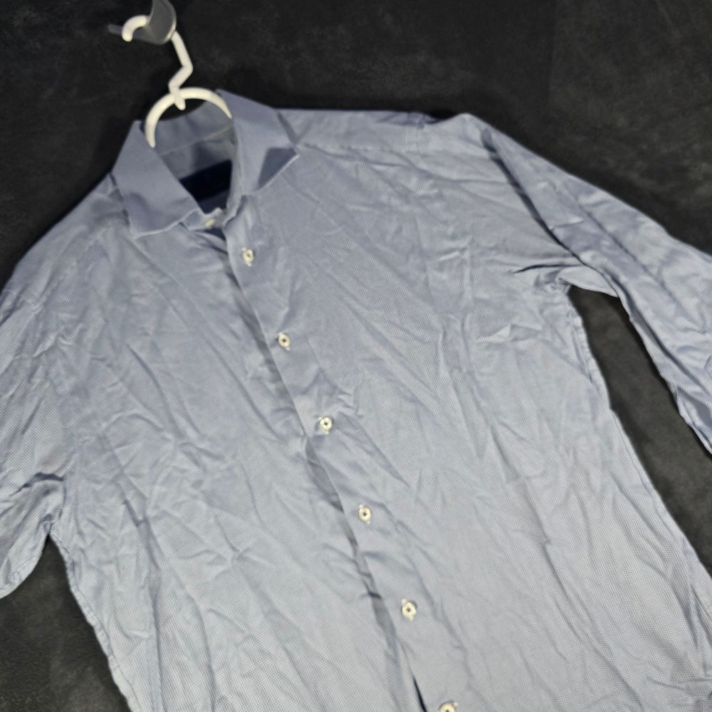 David Donahue Dress Shirt Micro Print Button Down Long Sleeve‎ Size 15.5